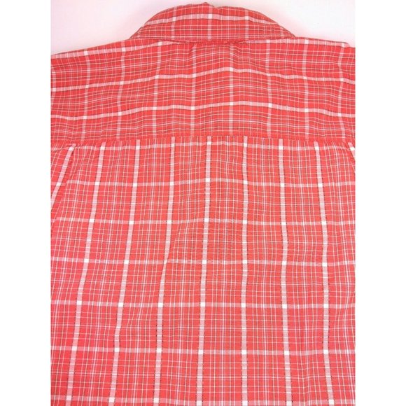 The North Face Mens Short Sleeve Button Down Orange Texture Outdoor Shirt Small - Picture 3 of 11
